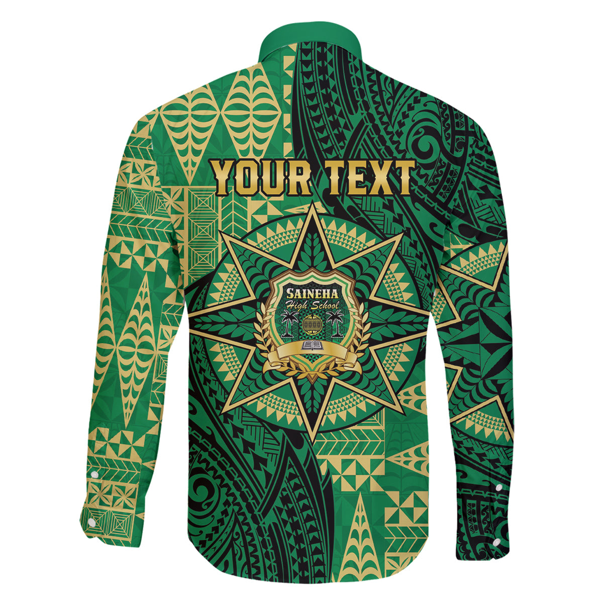 Personalised Tonga Saineha High School Family Matching Puletasi and Hawaiian Shirt Since 1978 Special Kupesi Pattern
