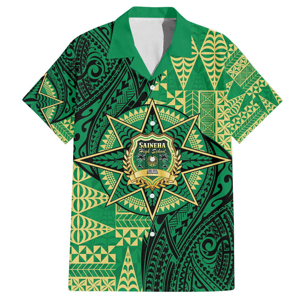 Personalised Tonga Saineha High School Family Matching Tank Maxi Dress and Hawaiian Shirt Since 1978 Special Kupesi Pattern