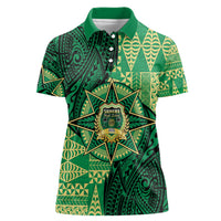 Personalised Tonga Saineha High School Women Polo Shirt Since 1978 Special Kupesi Pattern LT9 Female Green - Polynesian Pride