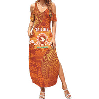 Personalised Tonga Tailulu College Family Matching Summer Maxi Dress and Hawaiian Shirt Since 1967 Special Kupesi Pattern Version 1