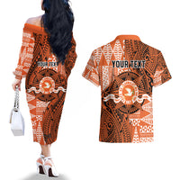 Personalised Tonga Tailulu College Couples Matching Off The Shoulder Long Sleeve Dress and Hawaiian Shirt Since 1967 Special Kupesi Pattern Version 2
