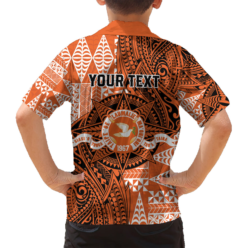 Personalised Tonga Tailulu College Family Matching Off Shoulder Short Dress and Hawaiian Shirt Since 1967 Special Kupesi Pattern Version 2