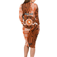 Personalised Tonga Tailulu College Long Sleeve Bodycon Dress Since 1967 Special Kupesi Pattern Version 2