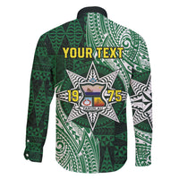 Personalised Tonga Takuilau College Family Matching Off Shoulder Short Dress and Hawaiian Shirt Since 1975 Special Kupesi Pattern LT9 - Polynesian Pride