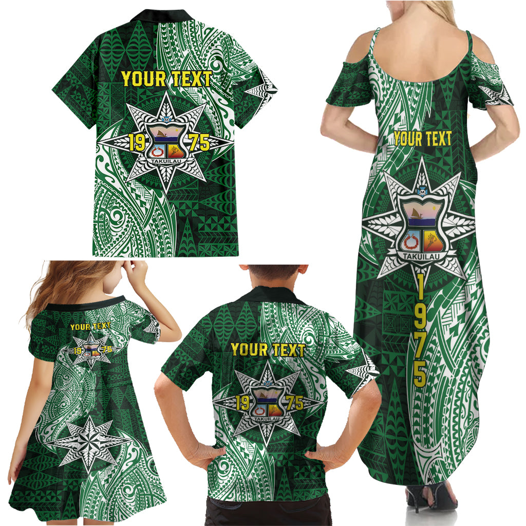 Personalised Tonga Takuilau College Family Matching Summer Maxi Dress and Hawaiian Shirt Since 1975 Special Kupesi Pattern LT9 - Polynesian Pride