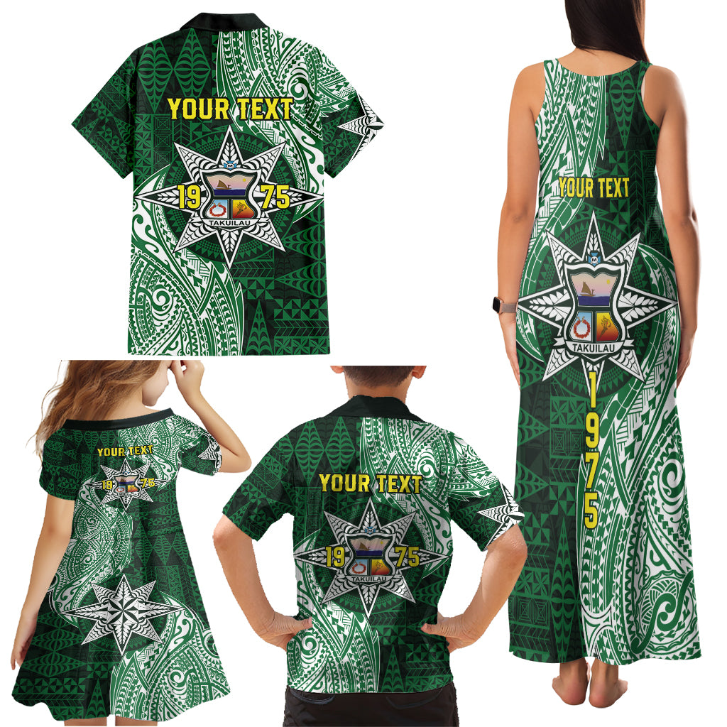 Personalised Tonga Takuilau College Family Matching Tank Maxi Dress and Hawaiian Shirt Since 1975 Special Kupesi Pattern LT9 - Polynesian Pride
