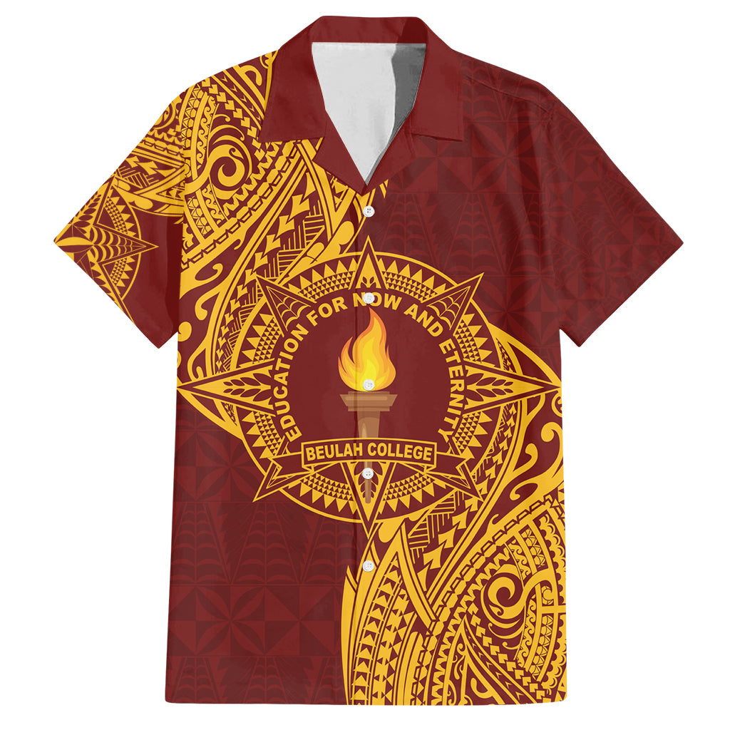 Personalised Tonga Beulah College Family Matching Tank Maxi Dress and Hawaiian Shirt Since 1938 Special Kupesi Pattern