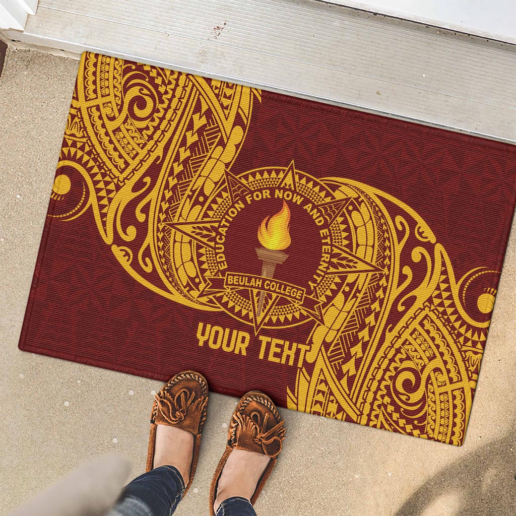 Personalised Tonga Beulah College Rubber Doormat Since 1938 Special Kupesi Pattern