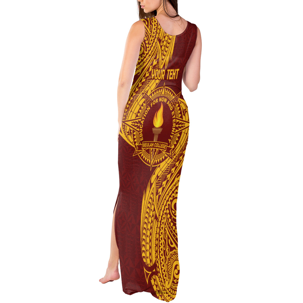 Personalised Tonga Beulah College Tank Maxi Dress Since 1938 Special Kupesi Pattern