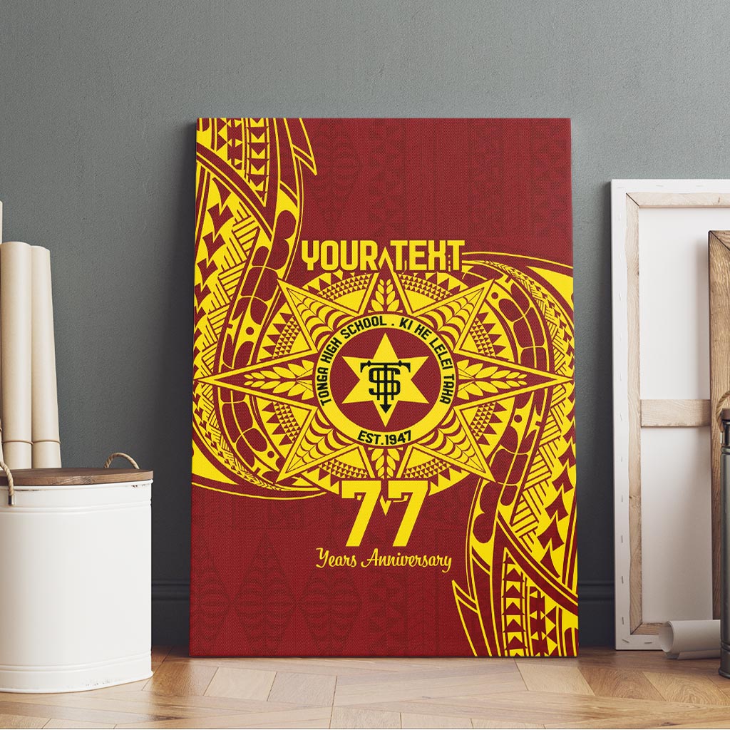 Personalised Tonga High School 77th Anniversary Canvas Wall Art Special Kupesi Pattern