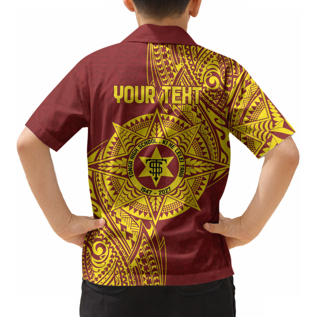 Personalised Tonga High School 80th Anniversary Kid Hawaiian Shirt Special Kupesi Pattern LT9 - Polynesian Pride