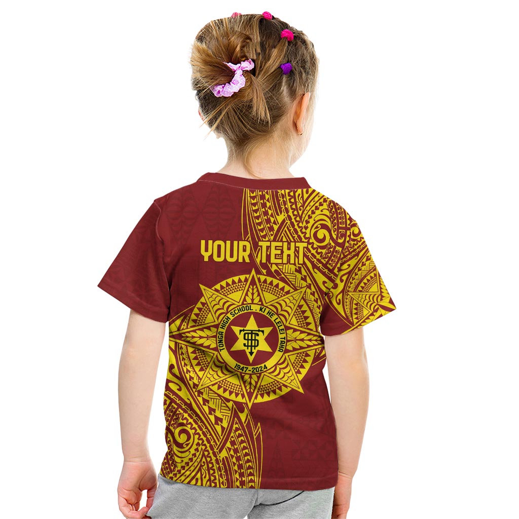 Personalised Tonga High School 77th Anniversary Kid T Shirt Special Kupesi Pattern