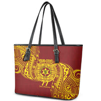 Personalised Tonga High School 77th Anniversary Leather Tote Bag Special Kupesi Pattern