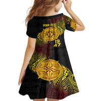 Personalised Tonga High School Family Matching Off Shoulder Short Dress and Hawaiian Shirt Since 1947 Special Kupesi Pattern