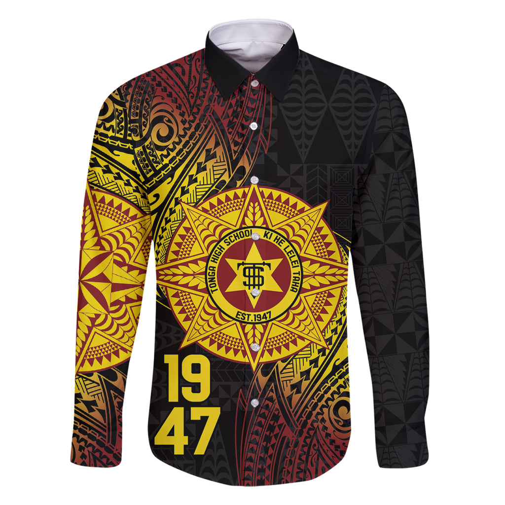 Personalised Tonga High School Family Matching Tank Maxi Dress and Hawaiian Shirt Since 1947 Special Kupesi Pattern