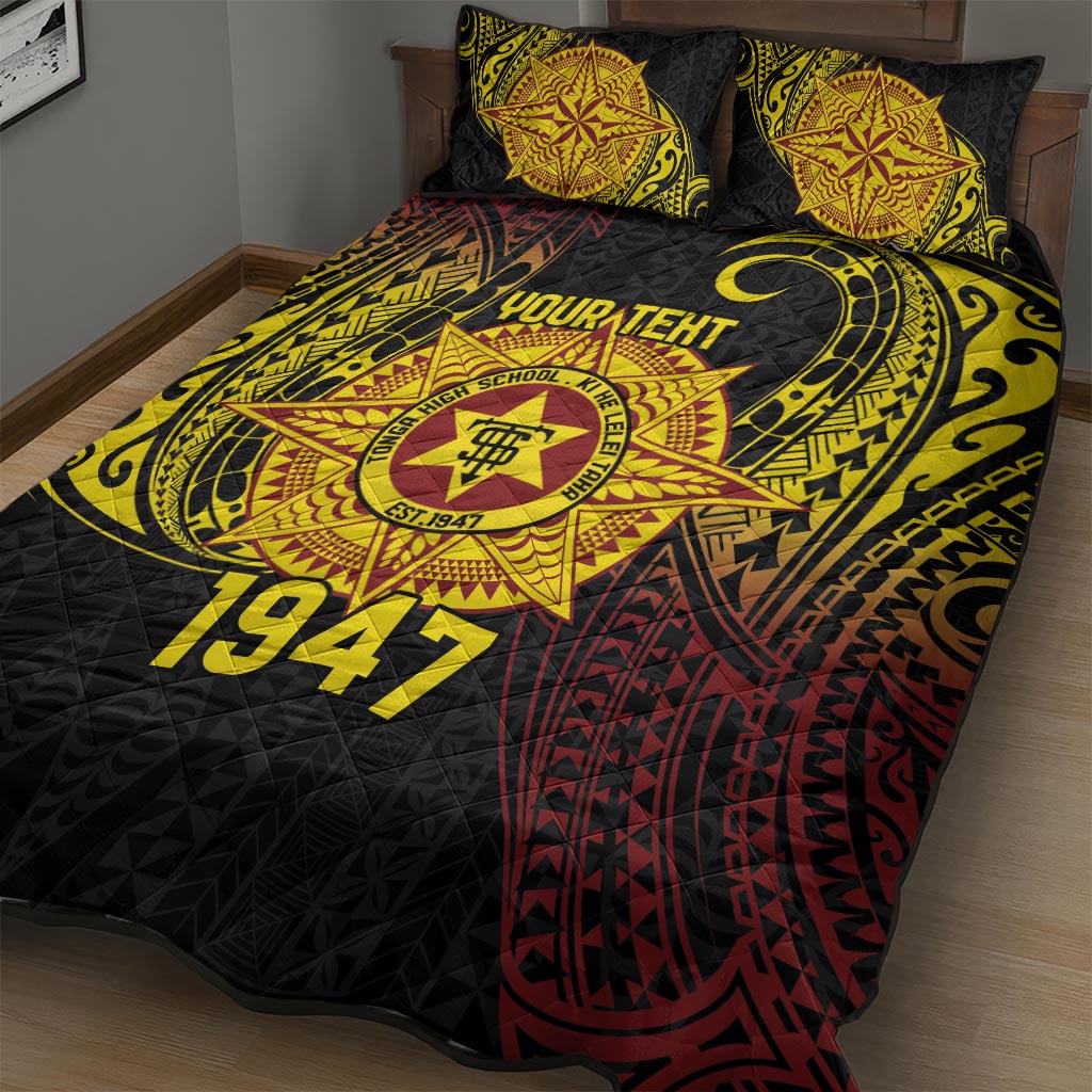 Personalised Tonga High School Quilt Bed Set Since 1947 Special Kupesi Pattern