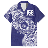 Personalised Tonga Tupou College Tolo 158th Anniversary Family Matching Long Sleeve Bodycon Dress and Hawaiian Shirt Special Kupesi Pattern LT9 Dad's Shirt - Short Sleeve Blue - Polynesian Pride