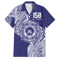 Personalised Tonga Tupou College Tolo 158th Anniversary Family Matching Off The Shoulder Long Sleeve Dress and Hawaiian Shirt Special Kupesi Pattern LT9 Dad's Shirt - Short Sleeve Blue - Polynesian Pride