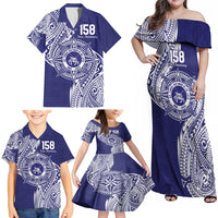 Personalised Tonga Tupou College Tolo 158th Anniversary Family Matching Off Shoulder Maxi Dress and Hawaiian Shirt Special Kupesi Pattern LT9 - Polynesian Pride