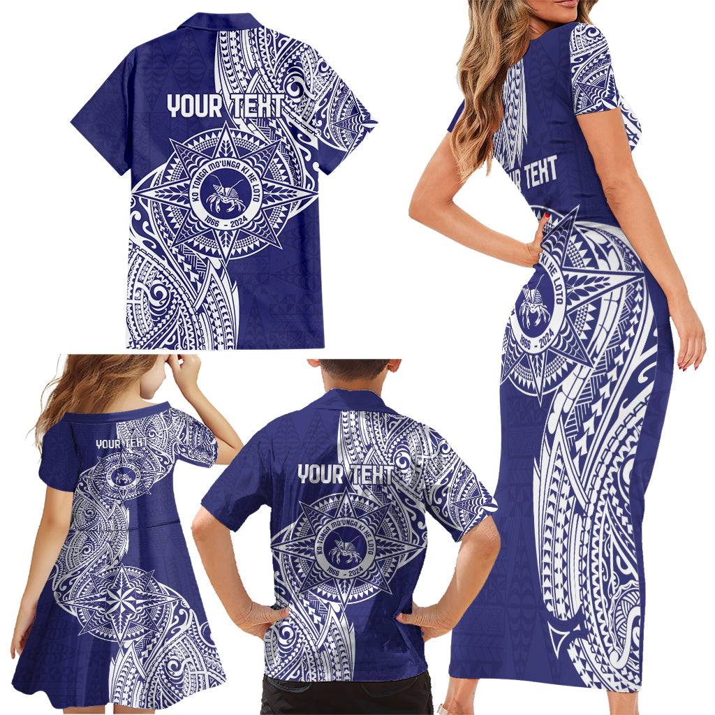 Personalised Tonga Tupou College Tolo 158th Anniversary Family Matching Short Sleeve Bodycon Dress and Hawaiian Shirt Special Kupesi Pattern LT9 - Polynesian Pride