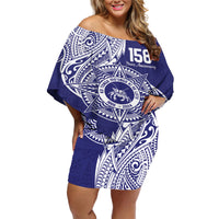 Personalised Tonga Tupou College Tolo 158th Anniversary Off Shoulder Short Dress Special Kupesi Pattern