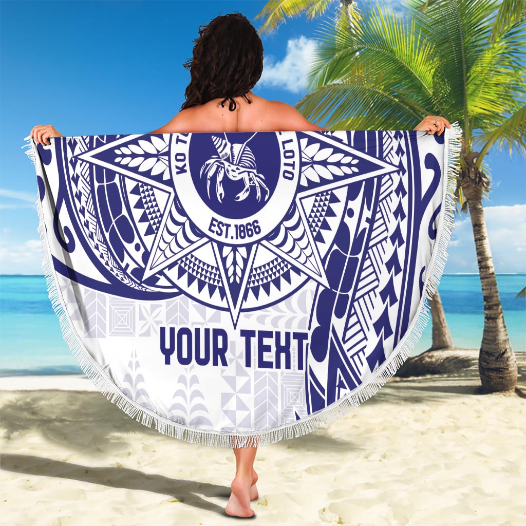 Personalised Tonga Tupou College Tolo Beach Blanket Since 1866 Special Kupesi Pattern