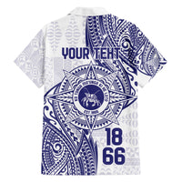 Personalised Tonga Tupou College Tolo Family Matching Off The Shoulder Long Sleeve Dress and Hawaiian Shirt Since 1866 Special Kupesi Pattern LT9 - Polynesian Pride