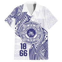 Personalised Tonga Tupou College Tolo Family Matching Off Shoulder Maxi Dress and Hawaiian Shirt Since 1866 Special Kupesi Pattern LT9 Dad's Shirt - Short Sleeve White - Polynesian Pride