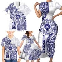 Personalised Tonga Tupou College Tolo Family Matching Short Sleeve Bodycon Dress and Hawaiian Shirt Since 1866 Special Kupesi Pattern LT9 - Polynesian Pride