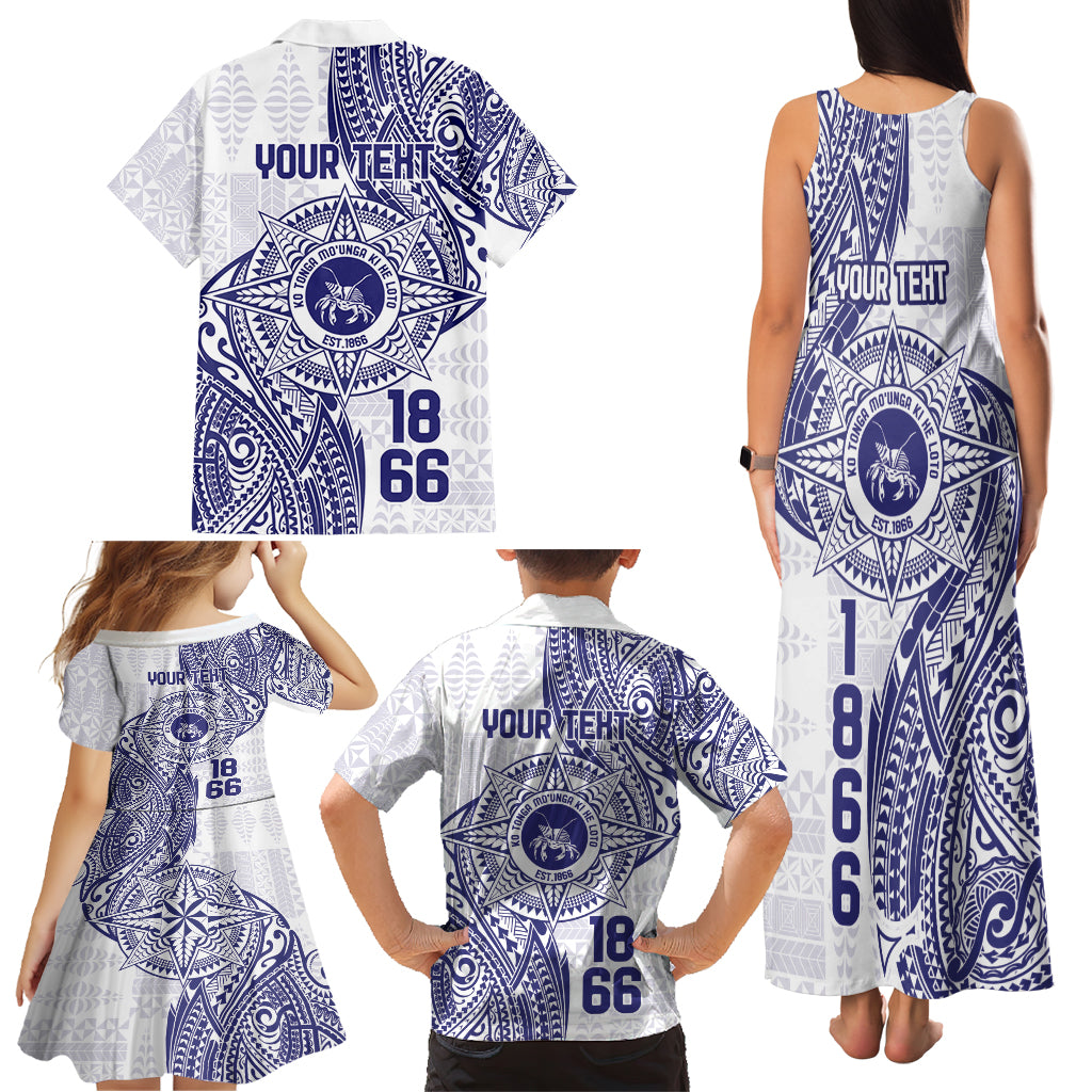 Personalised Tonga Tupou College Tolo Family Matching Tank Maxi Dress and Hawaiian Shirt Since 1866 Special Kupesi Pattern LT9 - Polynesian Pride