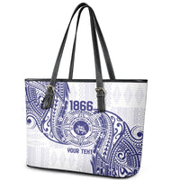 Personalised Tonga Tupou College Tolo Leather Tote Bag Since 1866 Special Kupesi Pattern