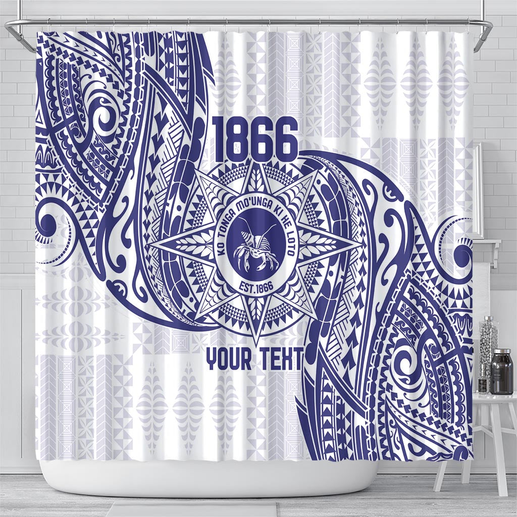 Personalised Tonga Tupou College Tolo Shower Curtain Since 1866 Special Kupesi Pattern
