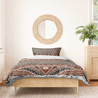 Vintage Bula Fiji Bedding Set Brown Tapa Masi Motif