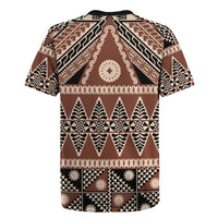 Vintage Bula Fiji Rugby Jersey Brown Tapa Masi Motif
