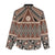 Vintage Bula Fiji Women Casual Shirt Brown Tapa Masi Motif