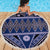Vintage Bula Fiji Beach Blanket Prussian Blue Tapa Masi Motif
