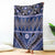 Vintage Bula Fiji Blanket Prussian Blue Tapa Masi Motif