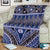 Vintage Bula Fiji Blanket Prussian Blue Tapa Masi Motif