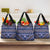 Vintage Bula Fiji Grocery Bag Prussian Blue Tapa Masi Motif