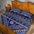 Vintage Bula Fiji Quilt Bed Set Prussian Blue Tapa Masi Motif