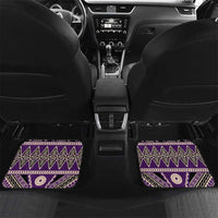 Vintage Bula Fiji Car Mats Purple Tapa Masi Motif