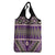 Vintage Bula Fiji Grocery Bag Purple Tapa Masi Motif