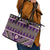 Vintage Bula Fiji Leather Tote Bag Purple Tapa Masi Motif