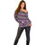Vintage Bula Fiji Off Shoulder Sweater Purple Tapa Masi Motif