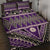 Vintage Bula Fiji Quilt Bed Set Purple Tapa Masi Motif