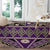 Vintage Bula Fiji Round Carpet Purple Tapa Masi Motif