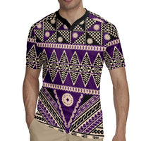 Vintage Bula Fiji Rugby Jersey Purple Tapa Masi Motif