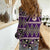 Vintage Bula Fiji Women Casual Shirt Purple Tapa Masi Motif