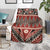 Vintage Bula Fiji Blanket Red Tapa Masi Motif