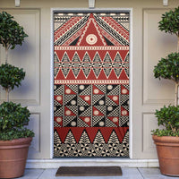 Vintage Bula Fiji Door Cover Red Tapa Masi Motif LT9 Red - Polynesian Pride
